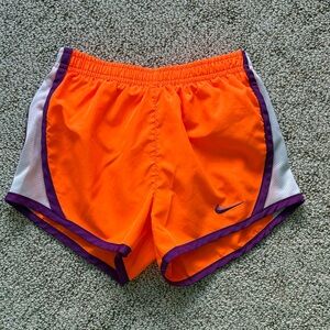Nike Women's Bright Orange and Purple Athletic Shorts